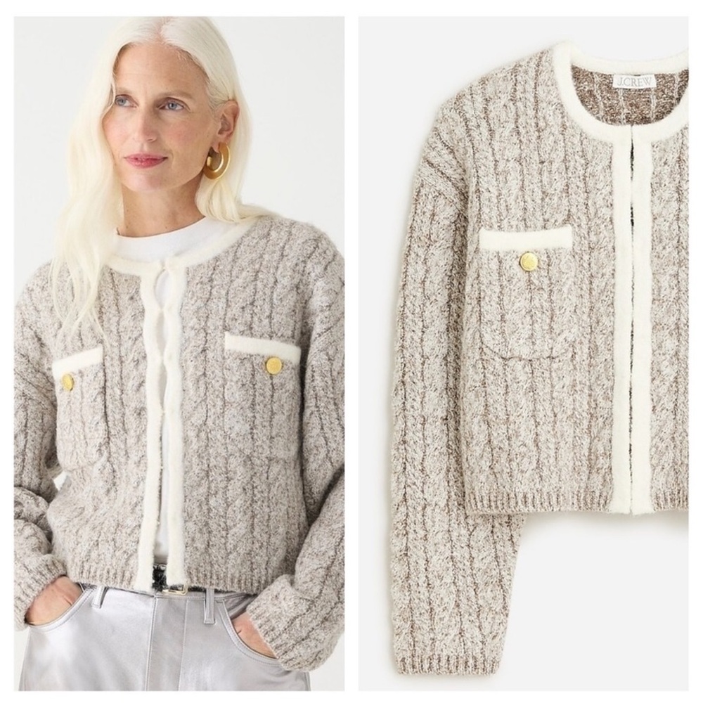 Jcrew Cable-Knit Sweater Lady Jacket size Small. NWT